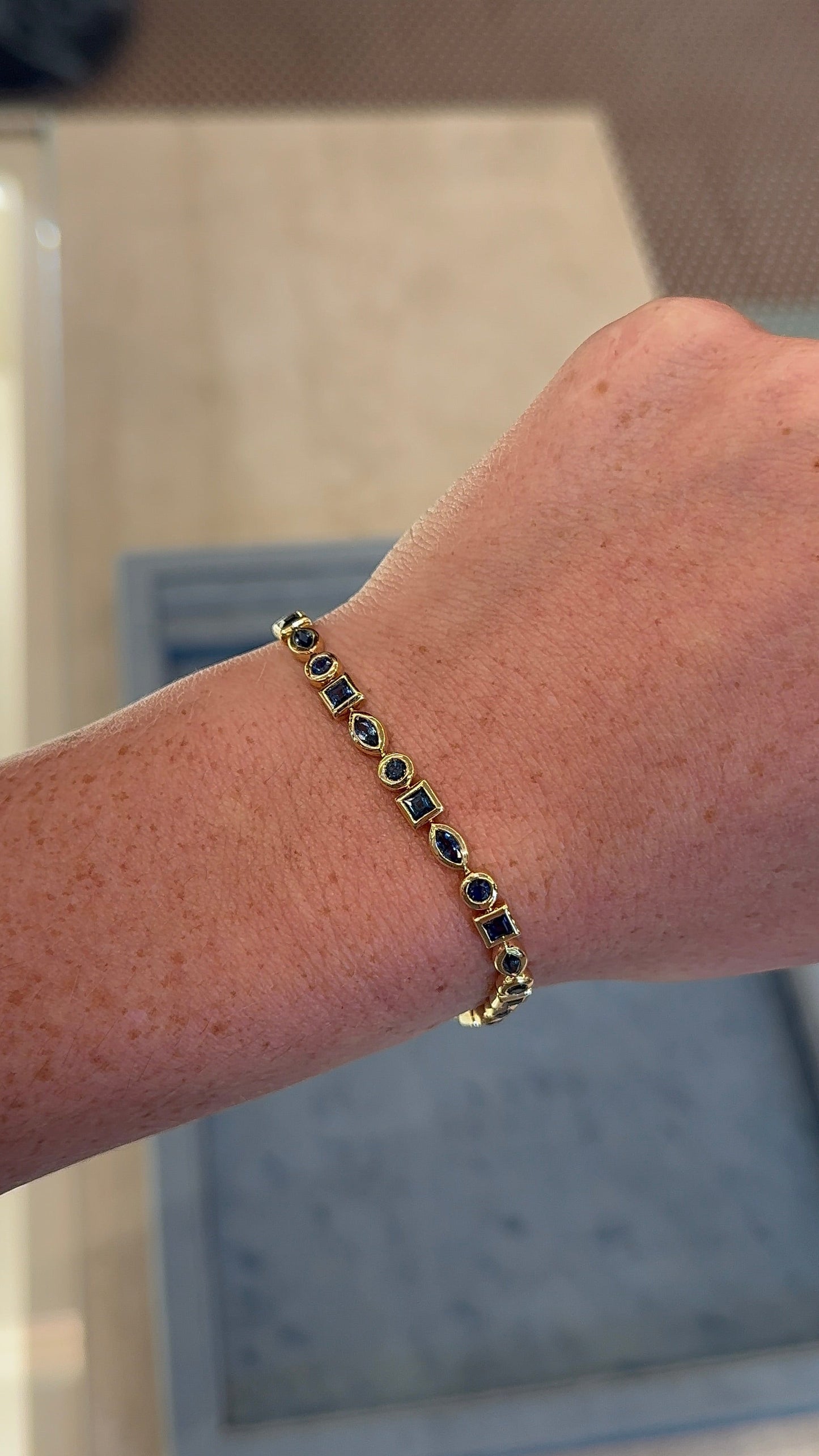 Fancy Shape Bezel Gemstone Tennis Bracelet – Henri Noël