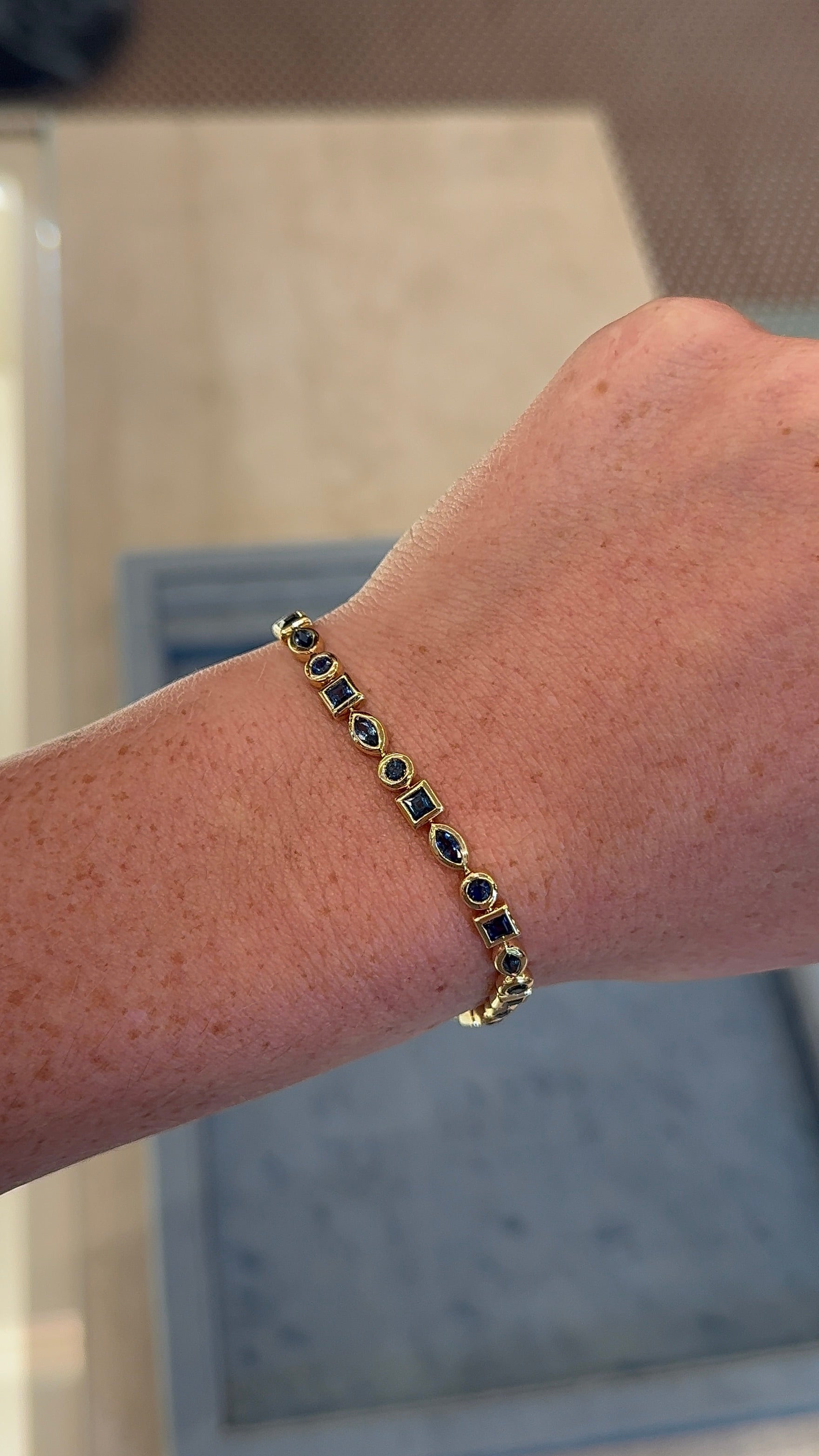 Fancy Shape Bezel Gemstone Tennis Bracelet – Henri Noël