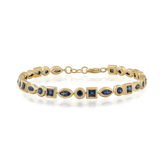 Fancy Shape Bezel Gemstone Tennis Bracelet – Henri Noël
