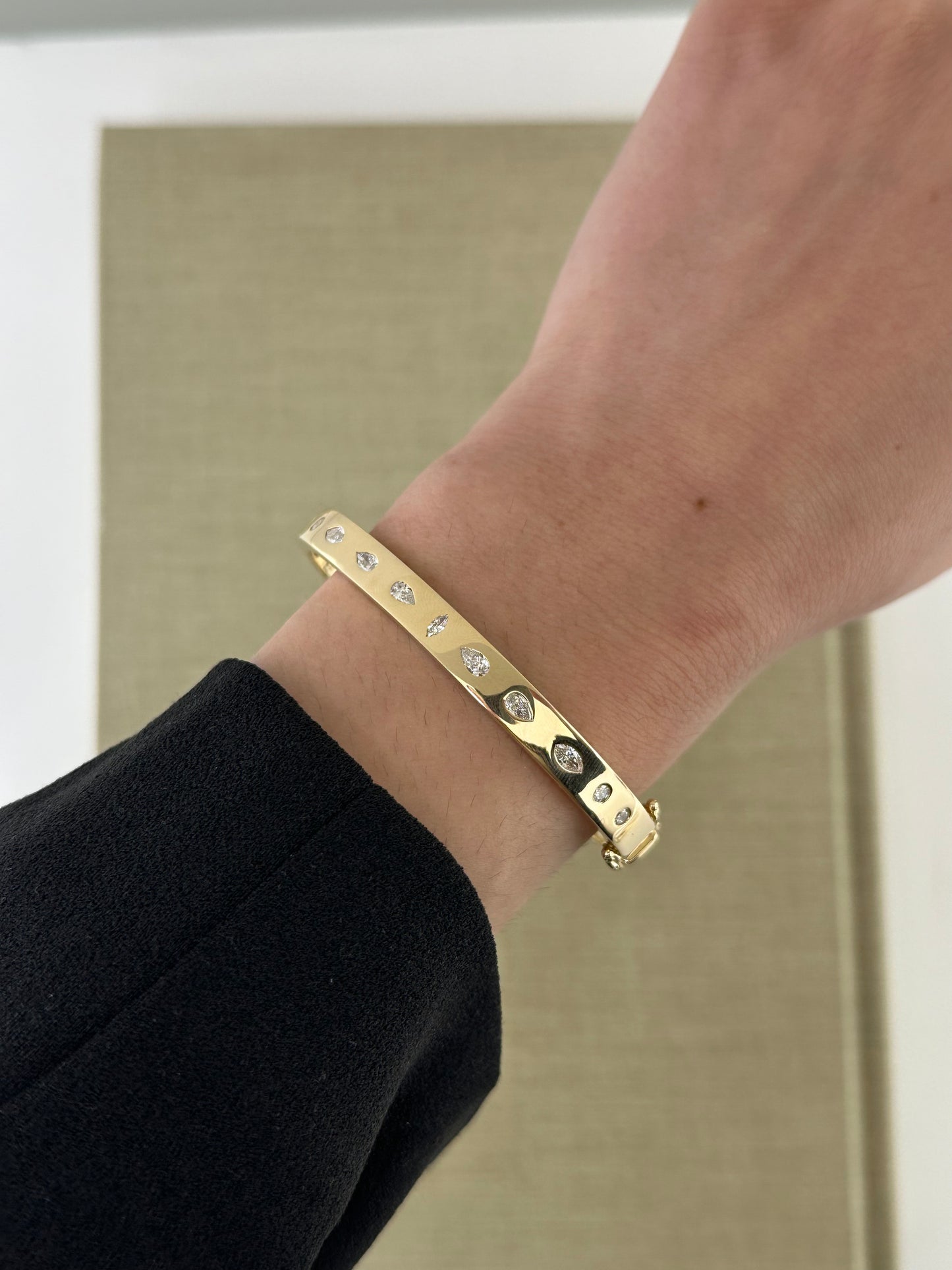 Fancy Shape Diamond Bangle – Henri Noël