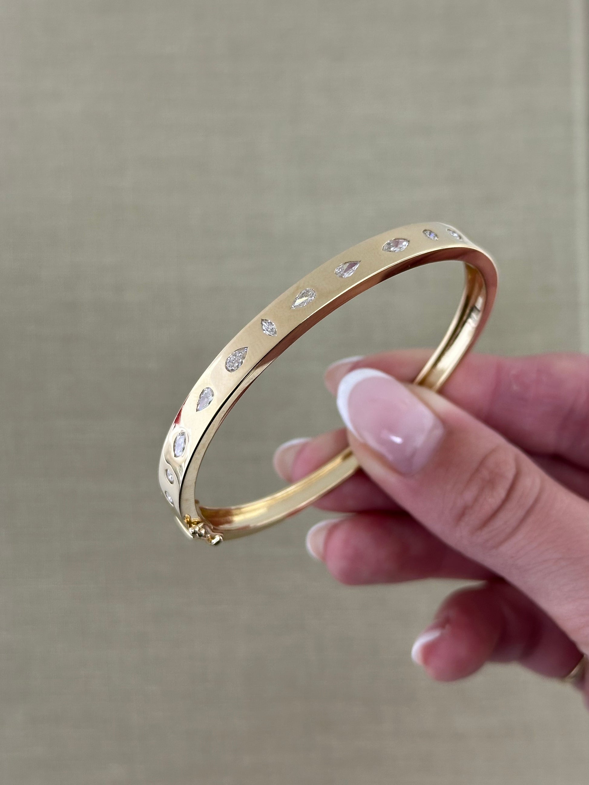 Fancy Shape Diamond Bangle – Henri Noël