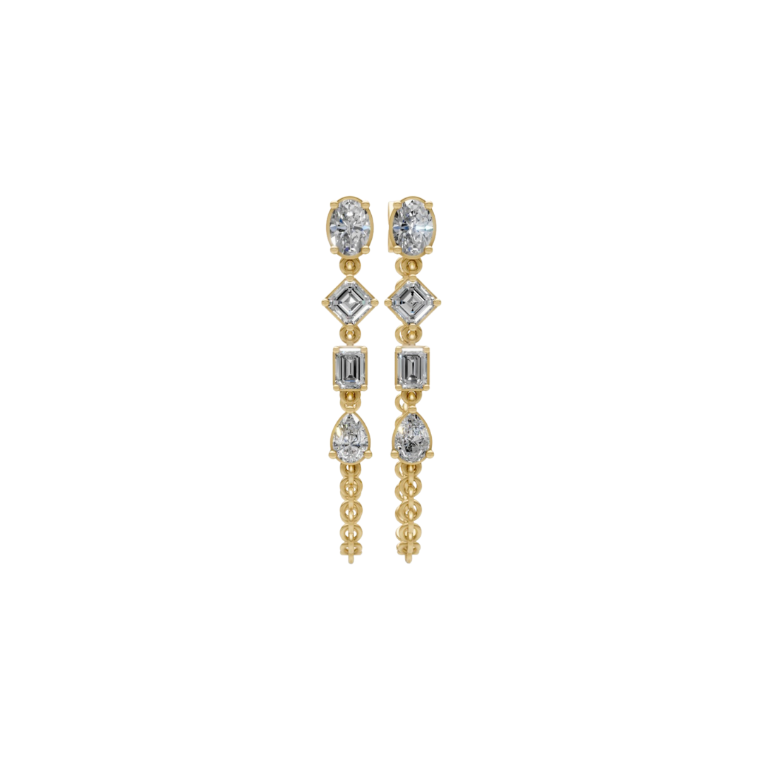 Fancy Shape Diamond Chain Drops – Henri Noël