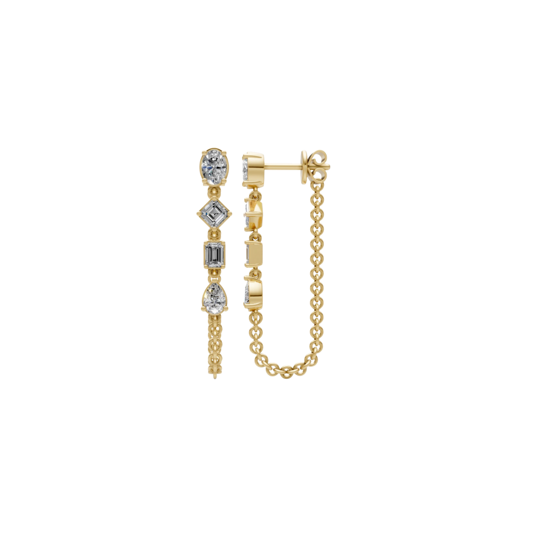 Fancy Shape Diamond Chain Drops – Henri Noël