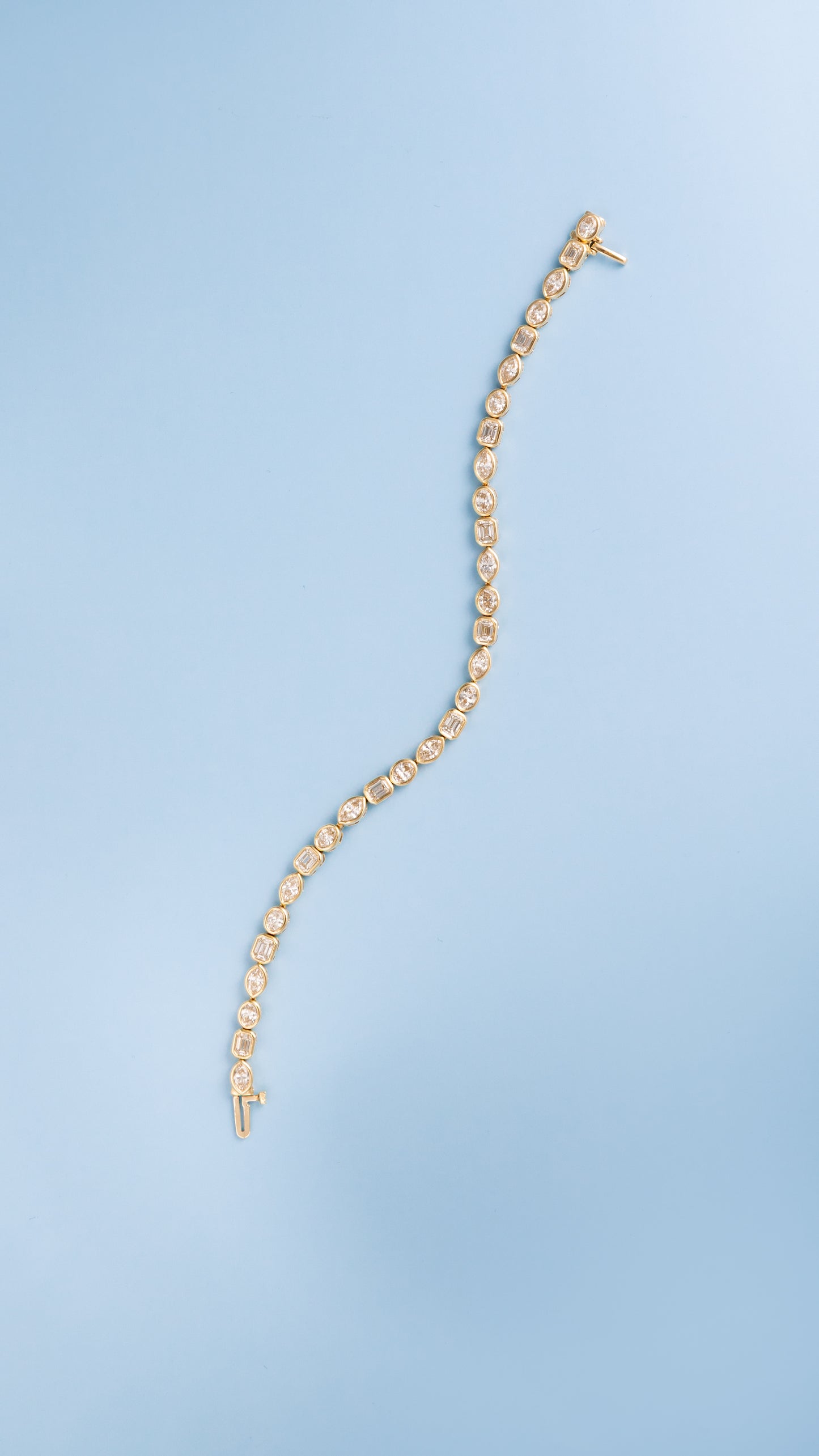 Fancy Shaped Bezel Diamond Tennis Bracelet