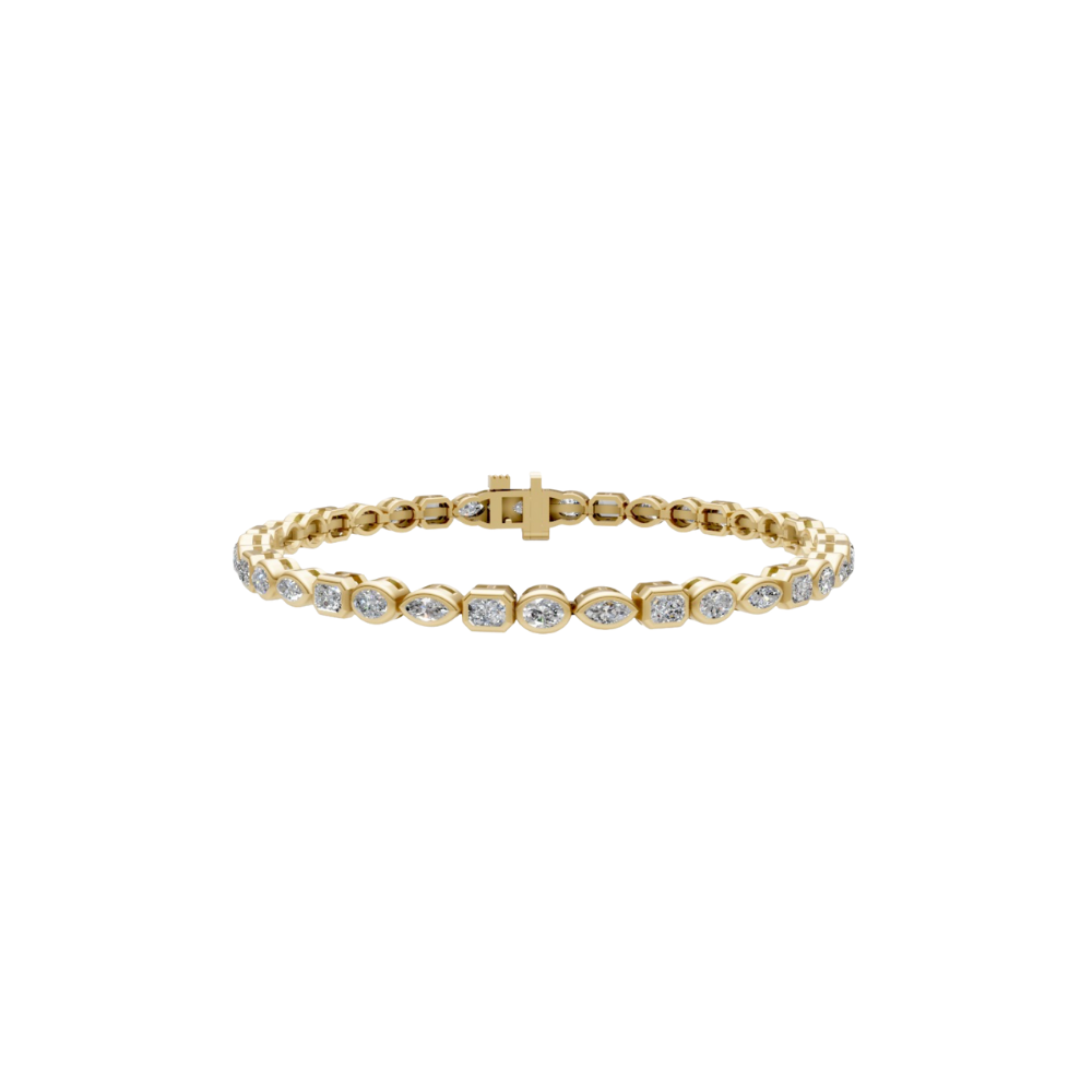 Fancy Shaped Bezel Diamond Tennis Bracelet – Henri Noël