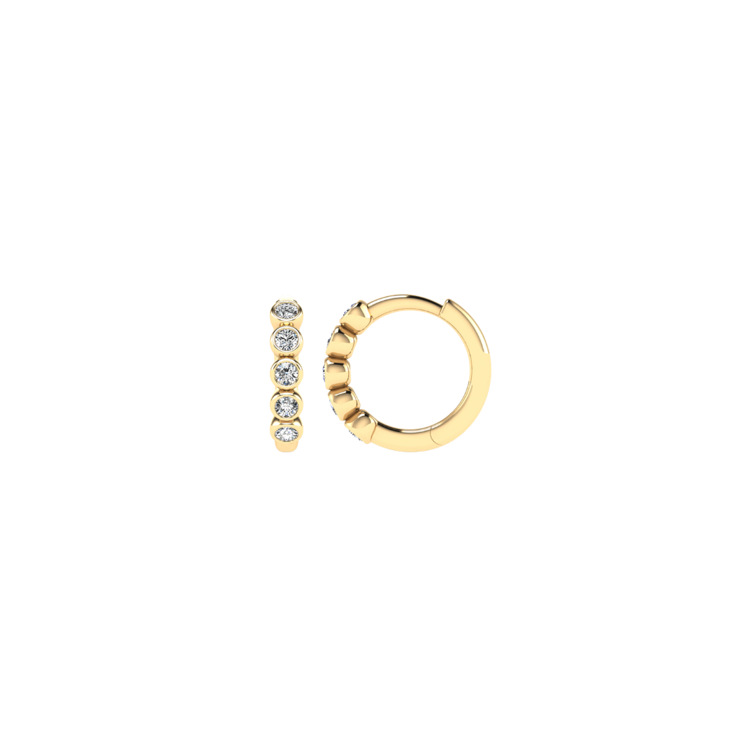 Five Diamond Bezel Huggies – Henri Noël