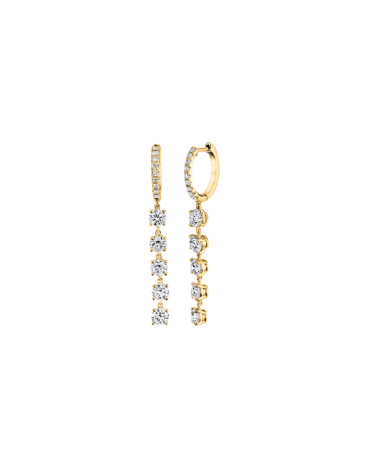 Five Diamond Drop Huggies – Henri Noël