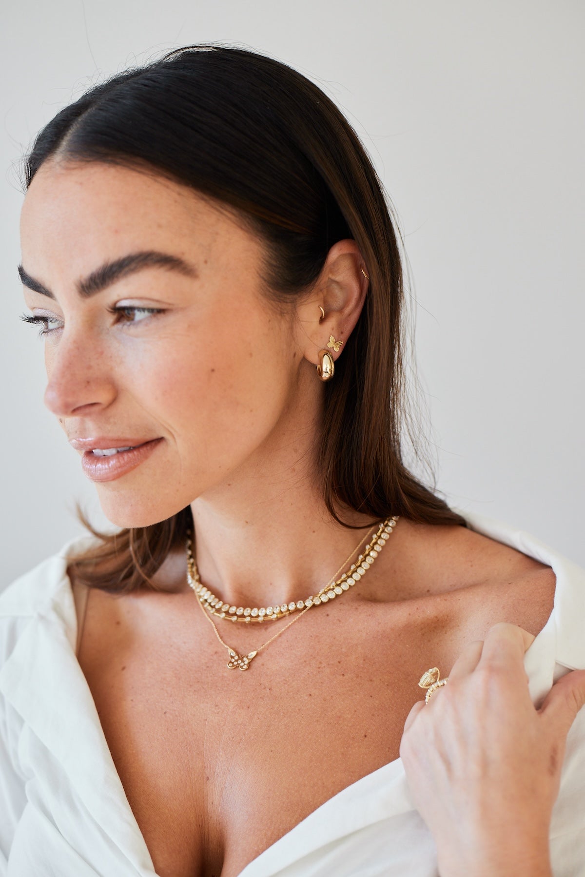 Flush Set Diamond Butterfly Necklace – Henri Noël