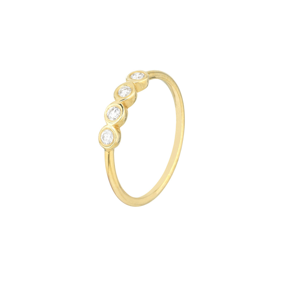 Four Diamond Bezel Ring – Henri Noël