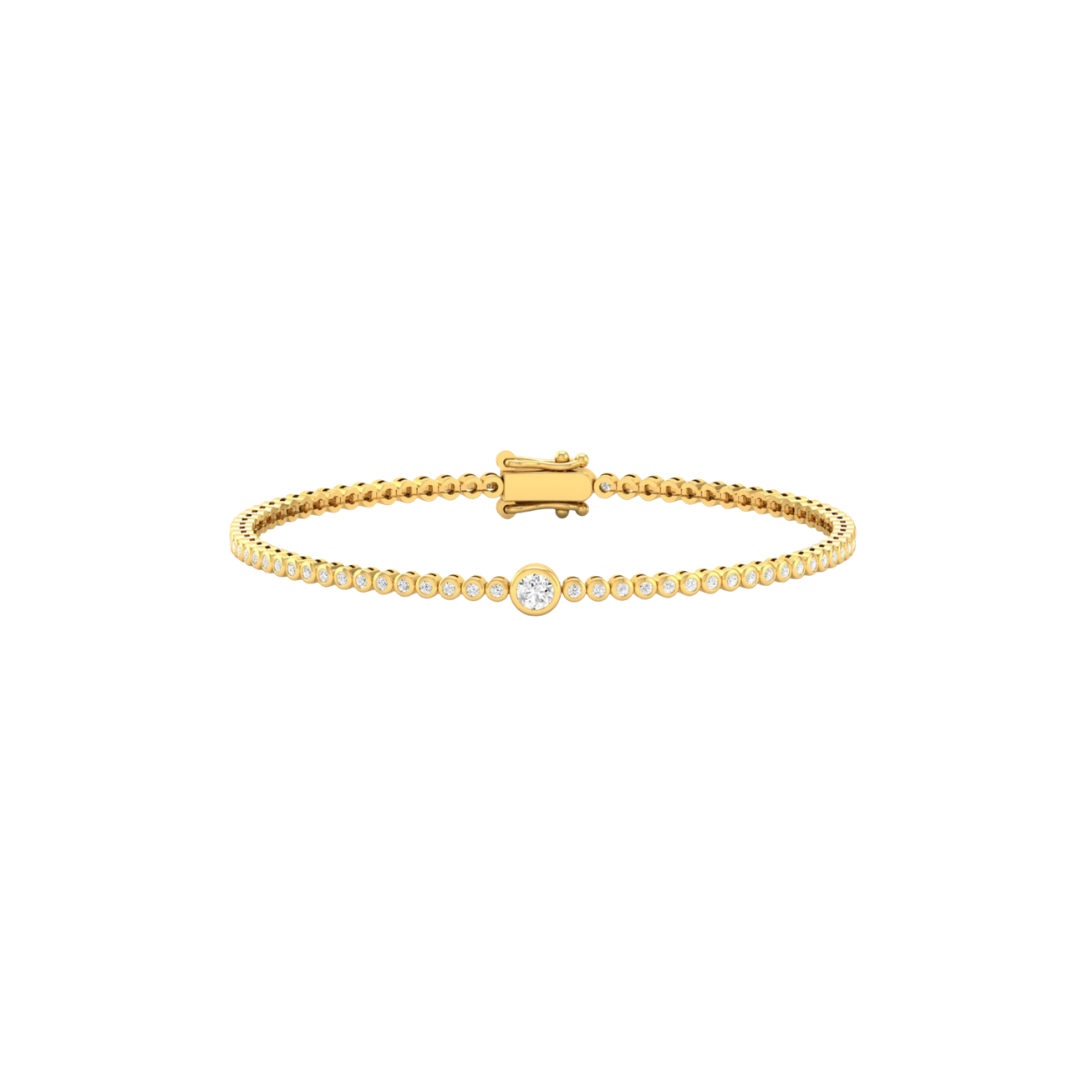 Full Bezel Center Diamond Tennis Bracelet – Henri Noël