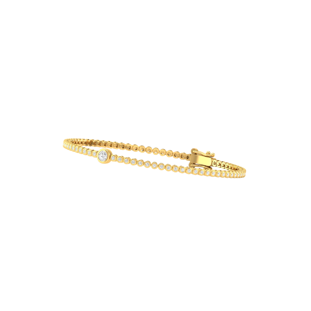 Full Bezel Center Diamond Tennis Bracelet – Henri Noël