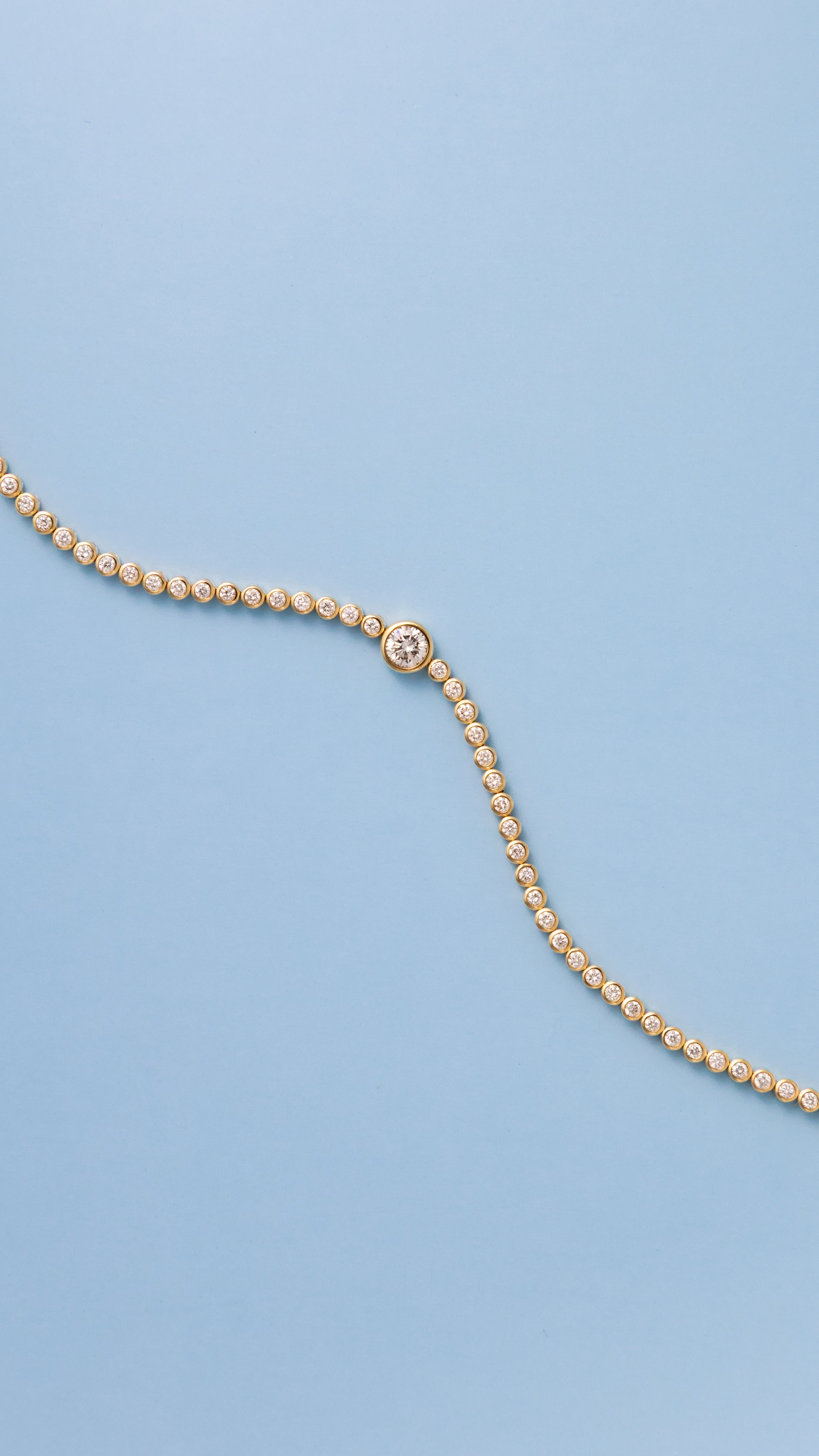 Full Bezel Center Diamond Tennis Bracelet – Henri Noël