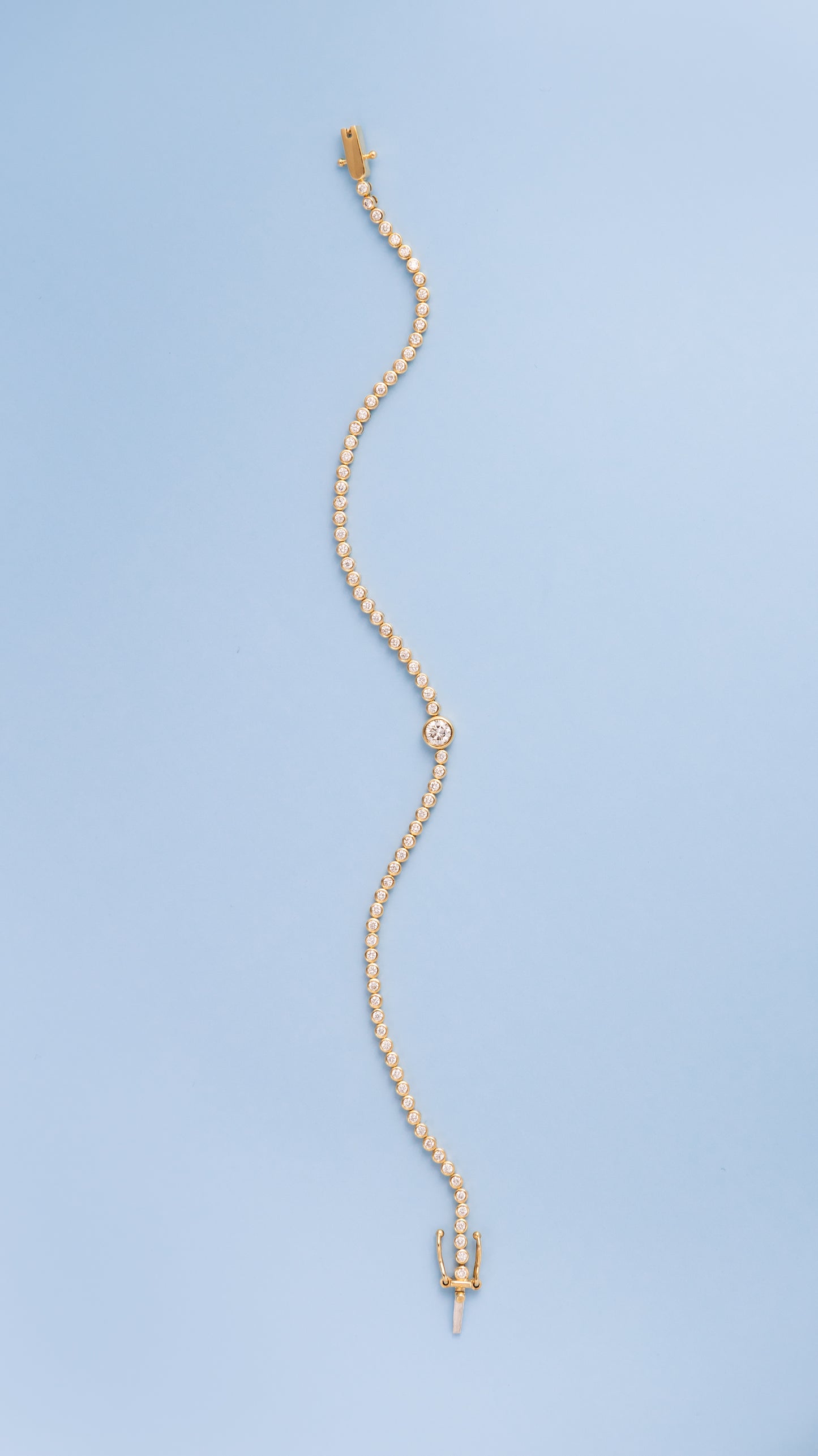 Full Bezel Center Diamond Tennis Bracelet – Henri Noël