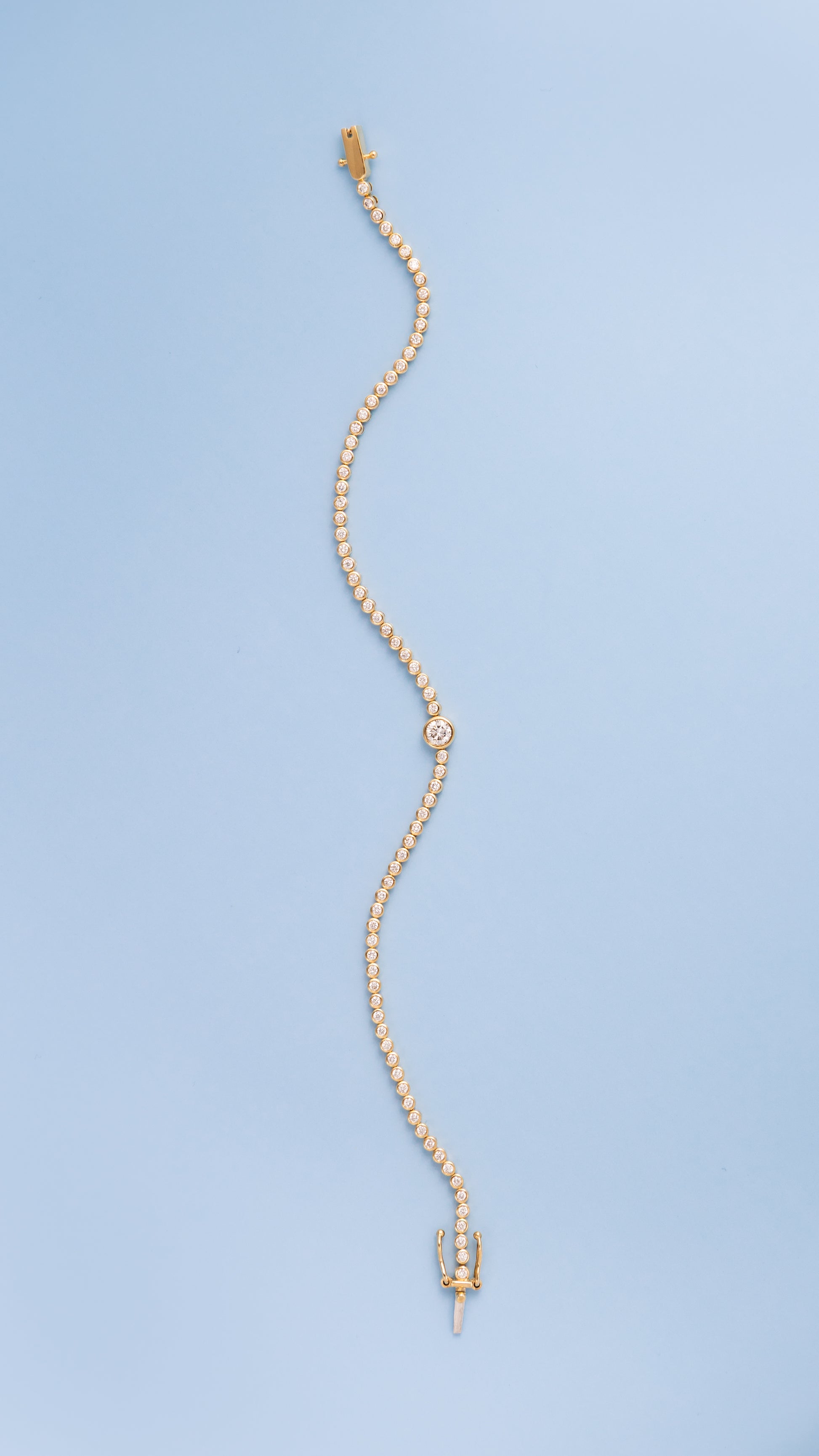 Full Bezel Center Diamond Tennis Bracelet – Henri Noël