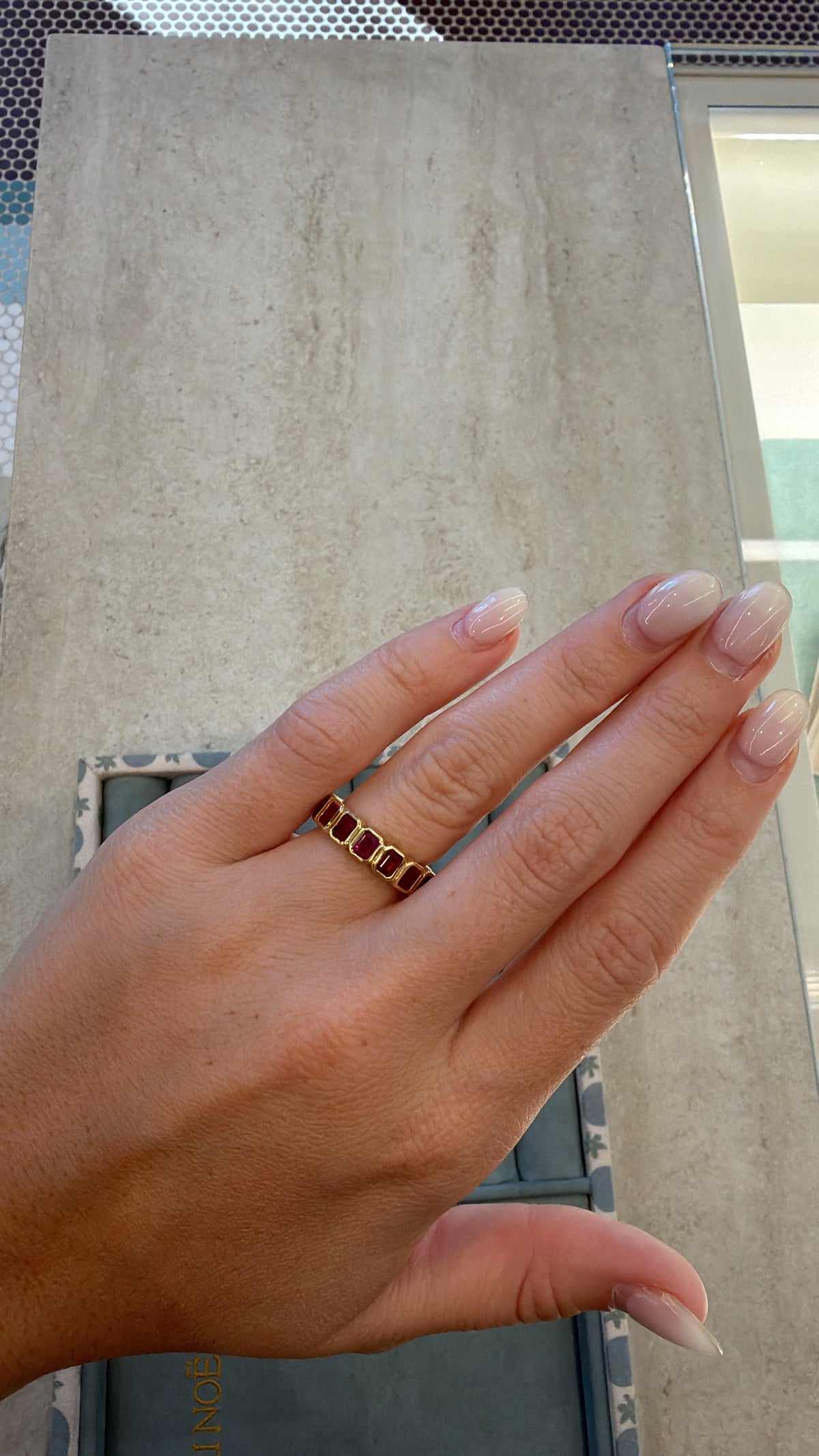Gemstone Bezel Eternity Ring – Henri Noël