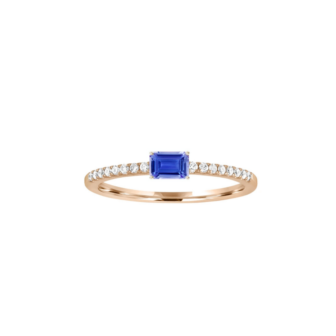 Gemstone and Diamond Baguette Ring – Henri Noël