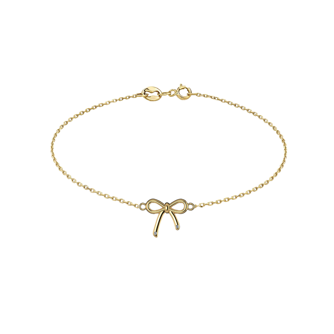 Gold and Diamond Bow Bracelet – Henri Noël