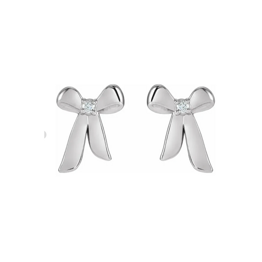 Gold and Diamond Bow Earrings – Henri Noël