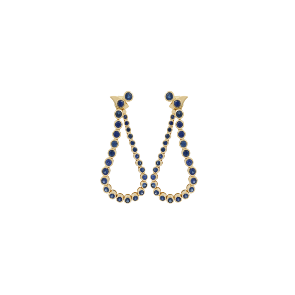 Graduated Bezel Blue Sapphire Drop Earrings – Henri Noël