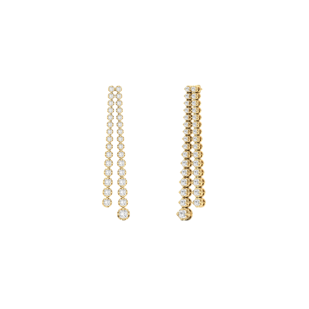 Graduated Double Row Diamond Drops – Henri Noël