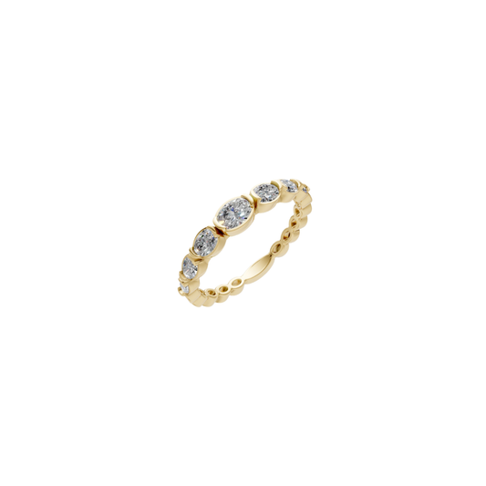 Graduated East West Oval Diamond Ring – Henri Noël
