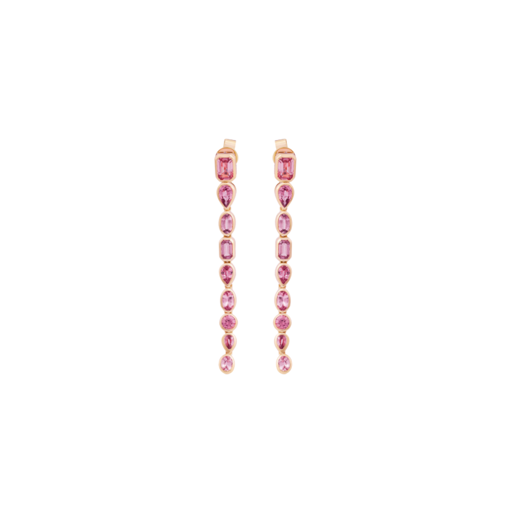Graduated Fancy Shape Pink Sapphire Drop Earrings – Henri Noël