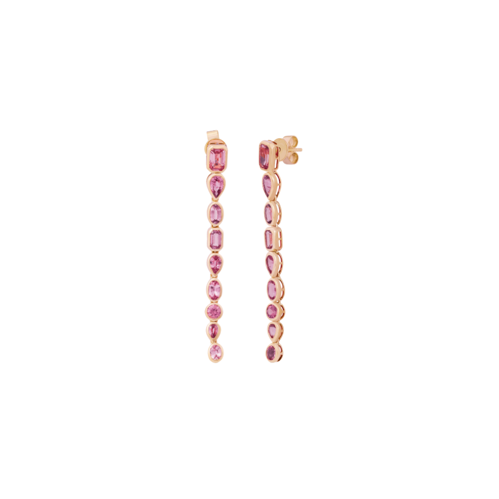 Graduated Fancy Shape Pink Sapphire Drop Earrings – Henri Noël