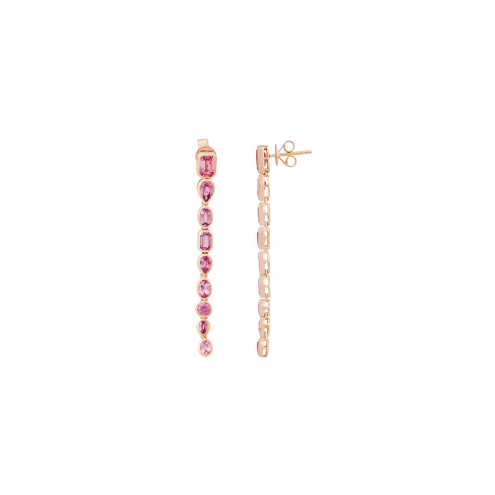 Graduated Fancy Shape Pink Sapphire Drop Earrings – Henri Noël