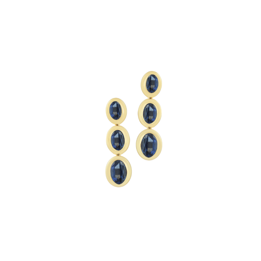 Graduated Kyanite Bezel Drop Earrings