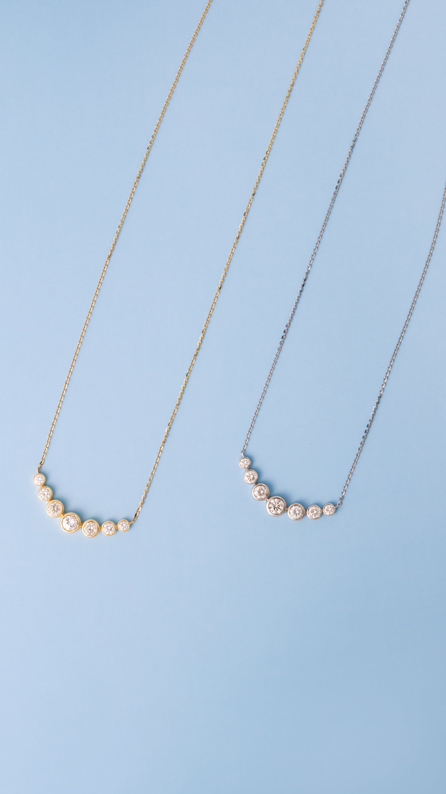 Graduated Bezel Diamond Pendant Necklace – Henri Noël