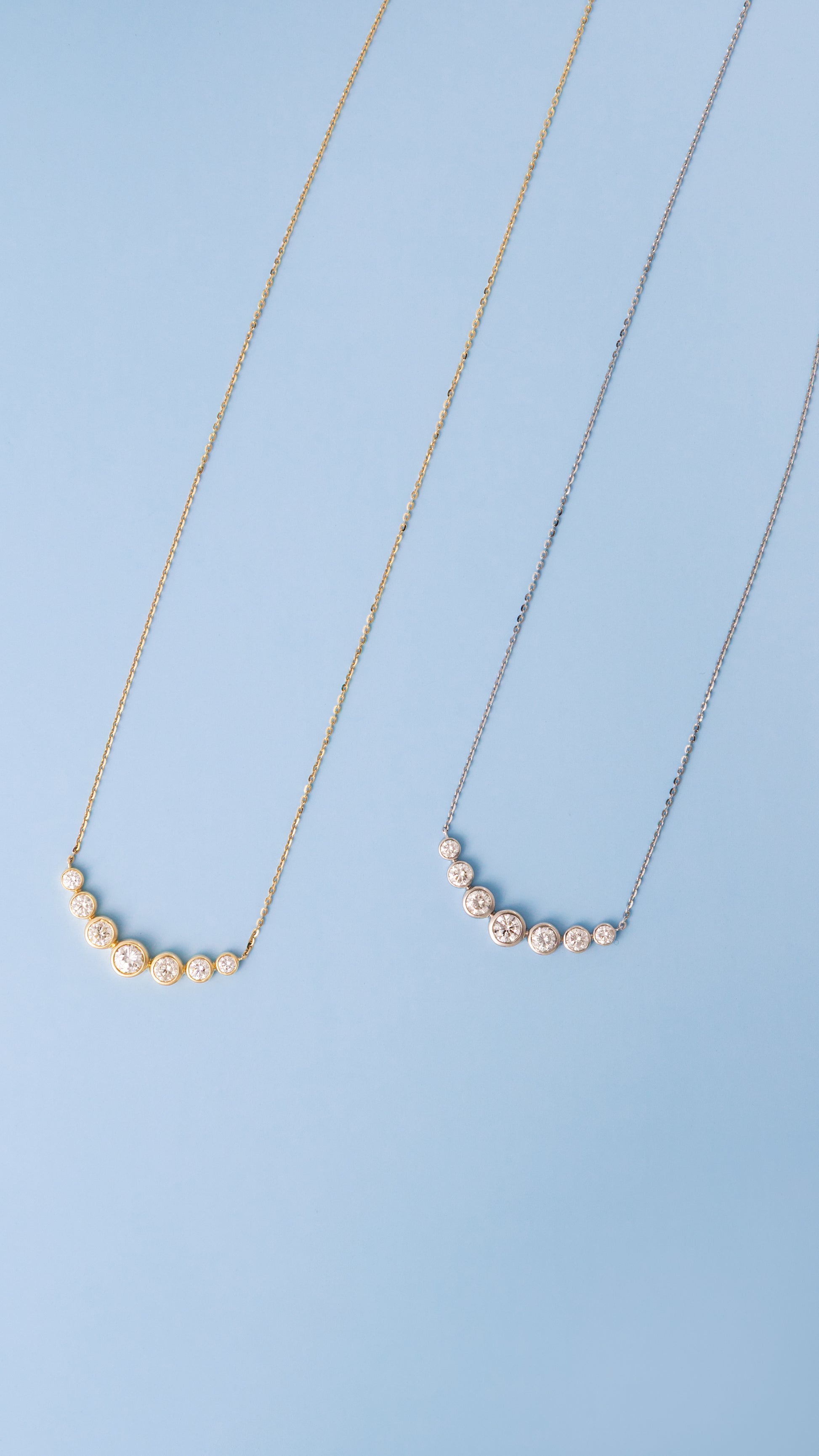 Graduated Bezel Diamond Pendant Necklace – Henri Noël