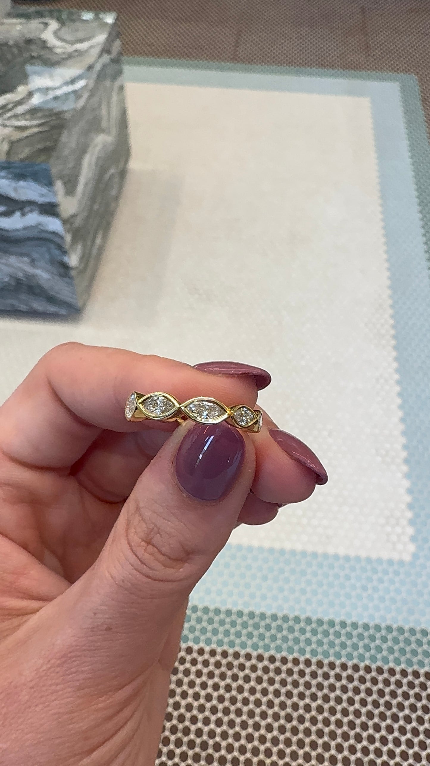 Graduated Bezel Marquise Eternity Band – Henri Noël