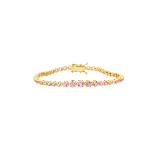 Graduated Bezel Pink Sapphire Tennis Bracelet – Henri Noël