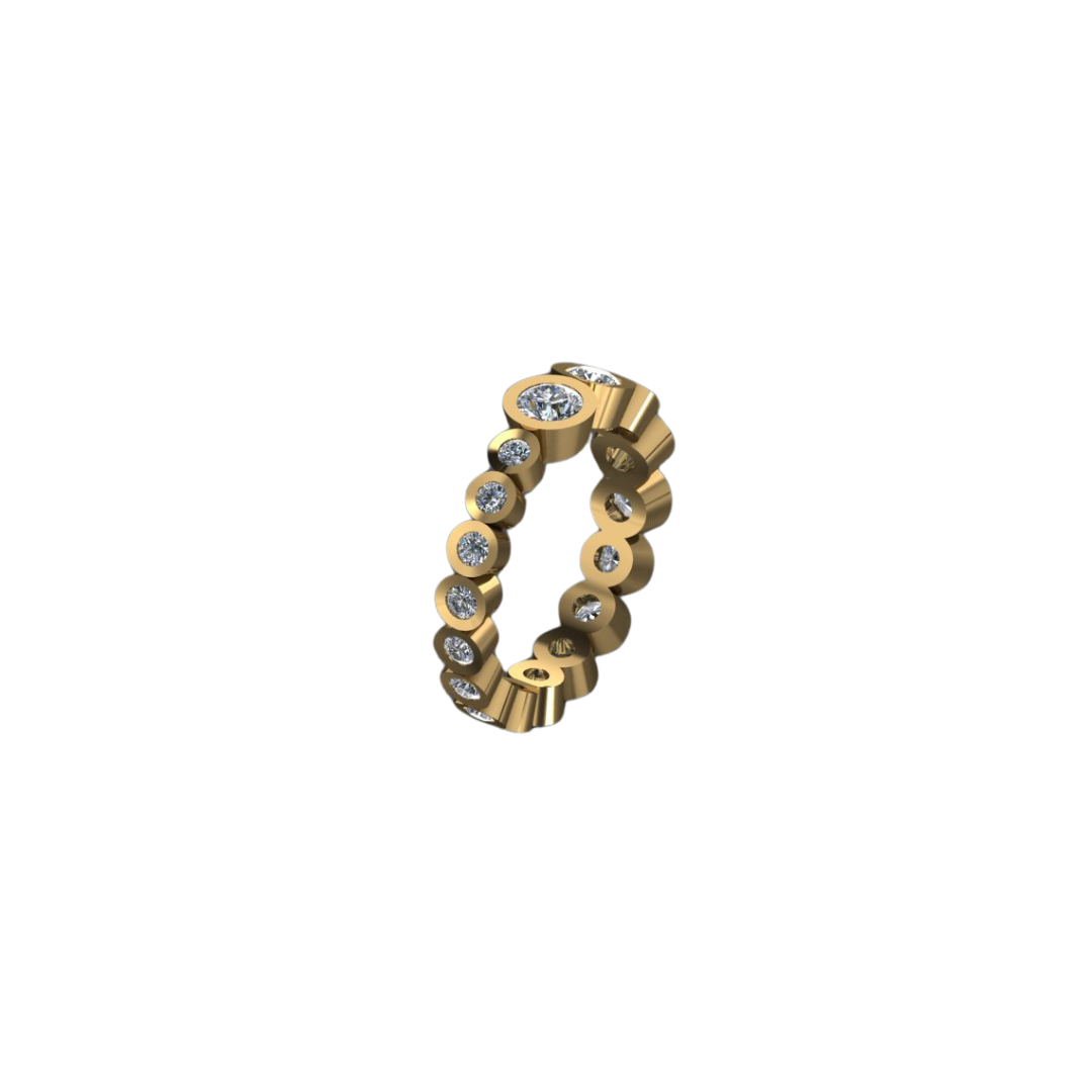 Graduated Bezel Round Eternity Band – Henri Noël