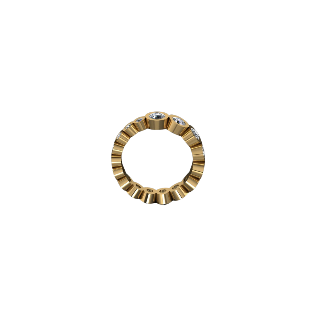 Graduated Bezel Round Eternity Band – Henri Noël