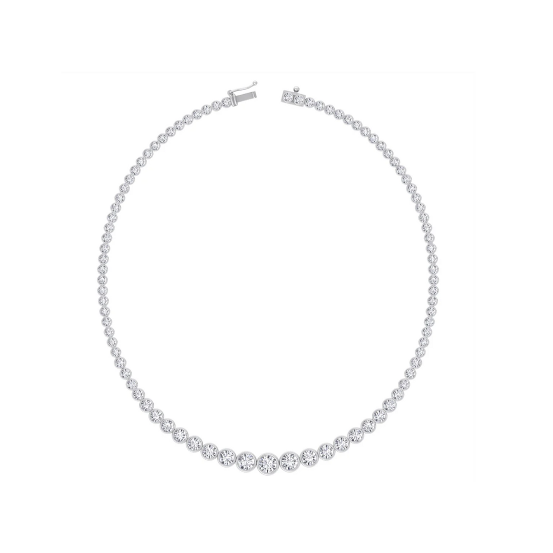 Graduated Diamond Bezel Tennis Necklace – Henri Noël