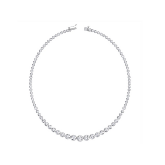 Graduated Diamond Bezel Tennis Necklace – Henri Noël
