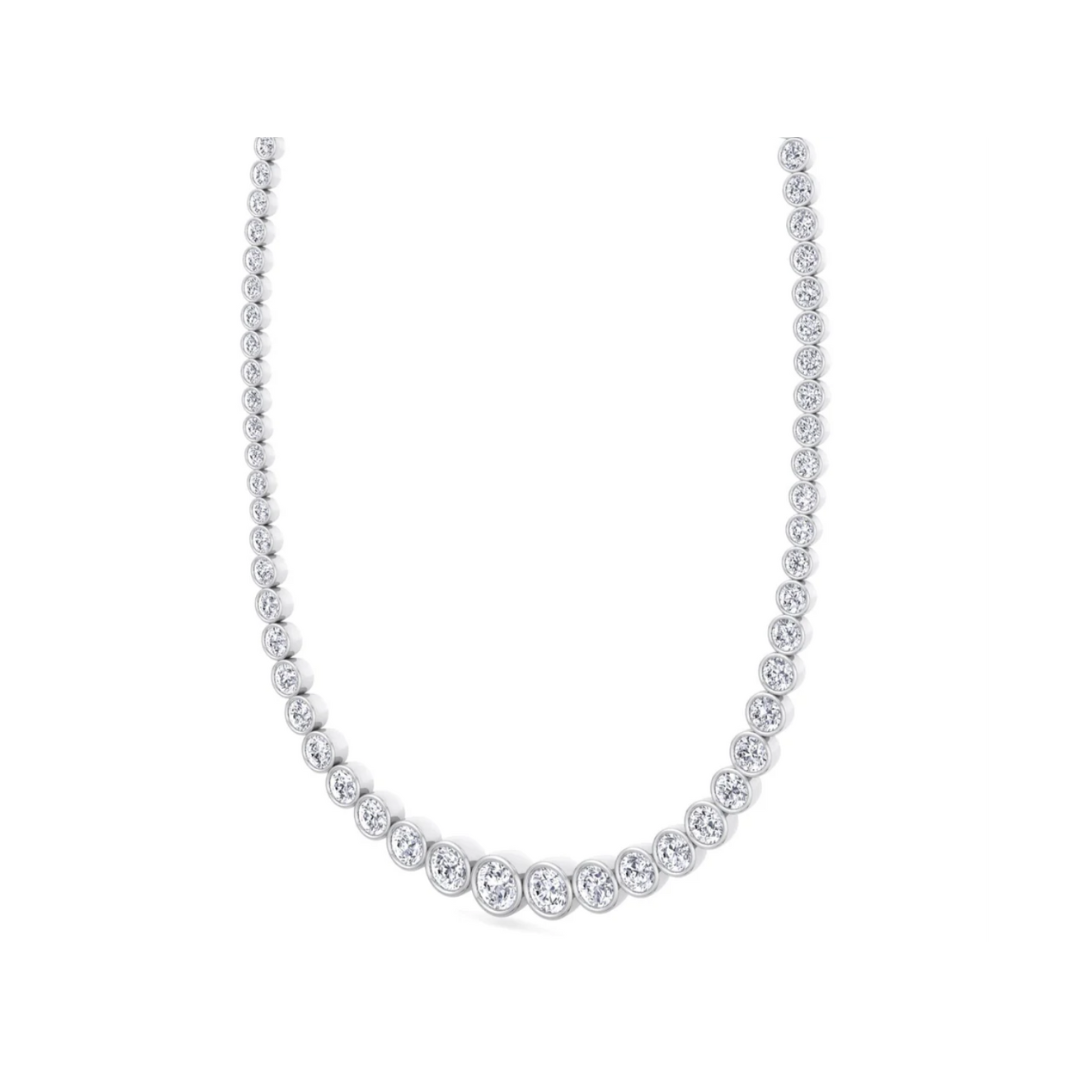 Graduated Diamond Bezel Tennis Necklace – Henri Noël