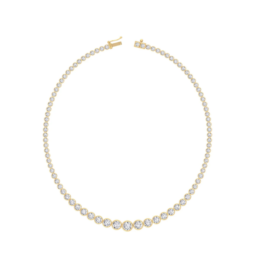 Graduated Diamond Bezel Tennis Necklace – Henri Noël