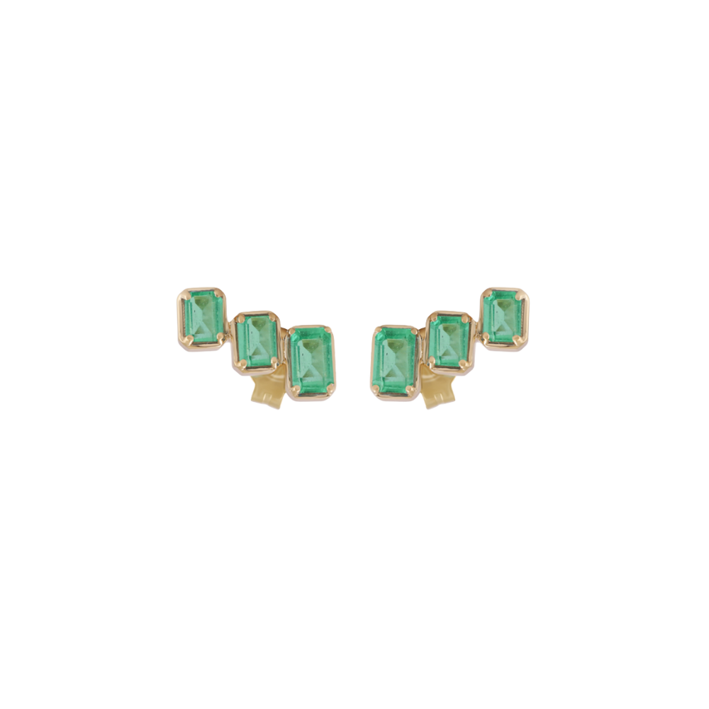 Graduated Emerald Studs – Henri Noël