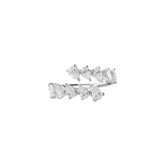 Graudated Pear Diamond Ring – Henri Noël