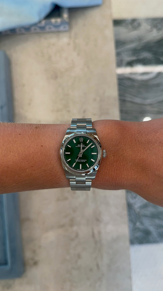 Green Dial Oyster Perpetual Rolex