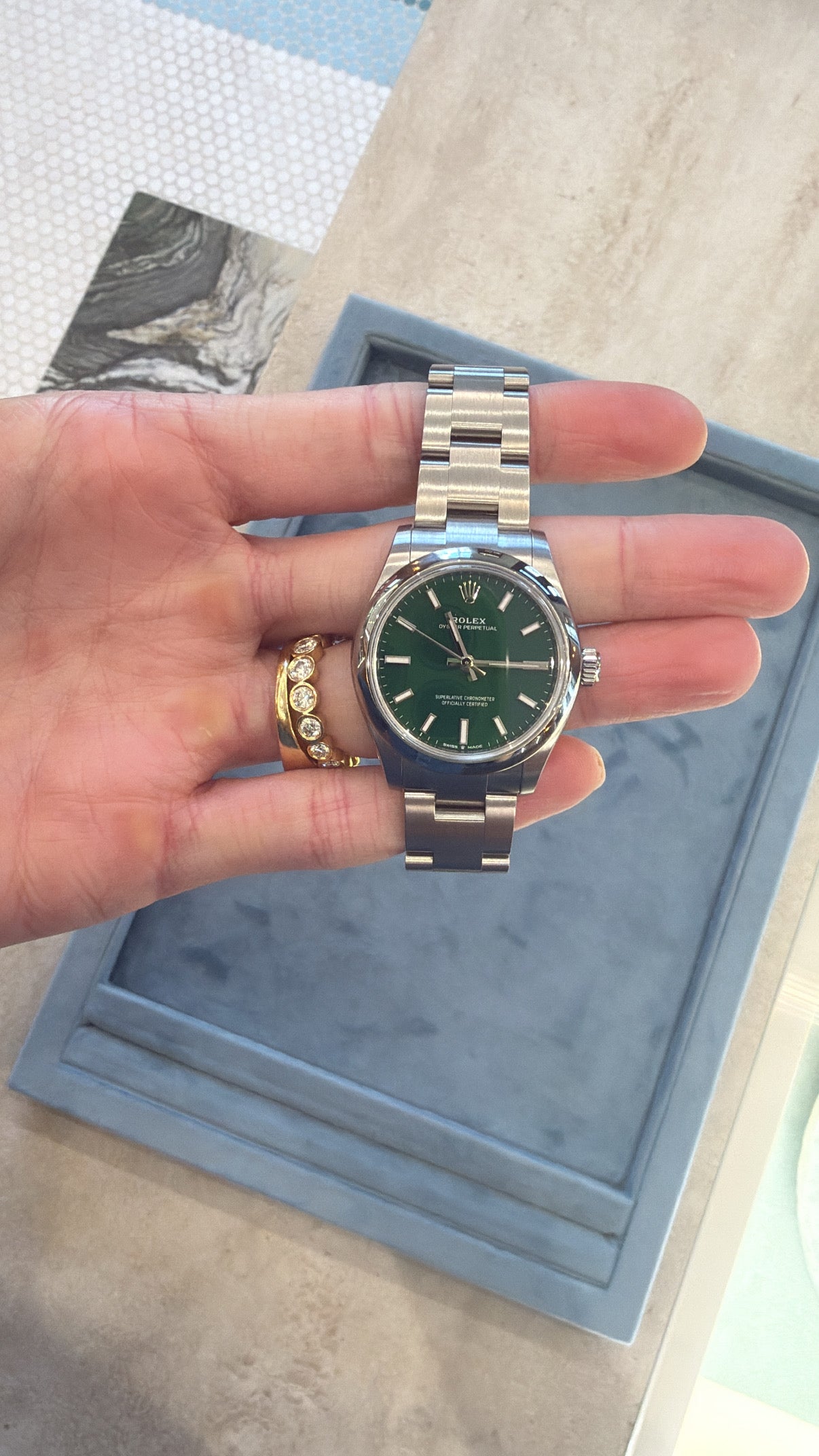 Green Dial Oyster Perpetual Rolex – Henri Noël