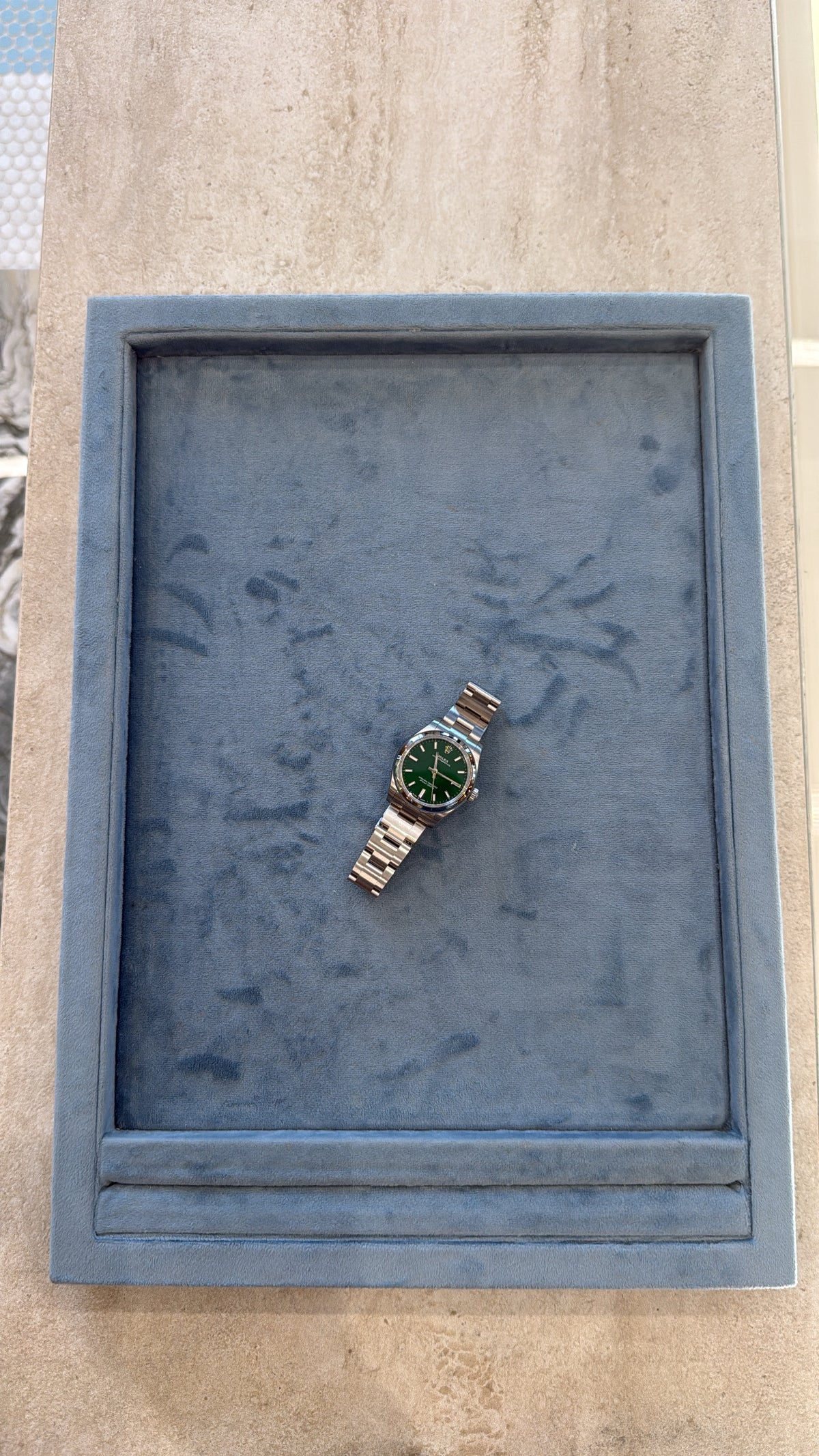 Green Dial Oyster Perpetual Rolex – Henri Noël