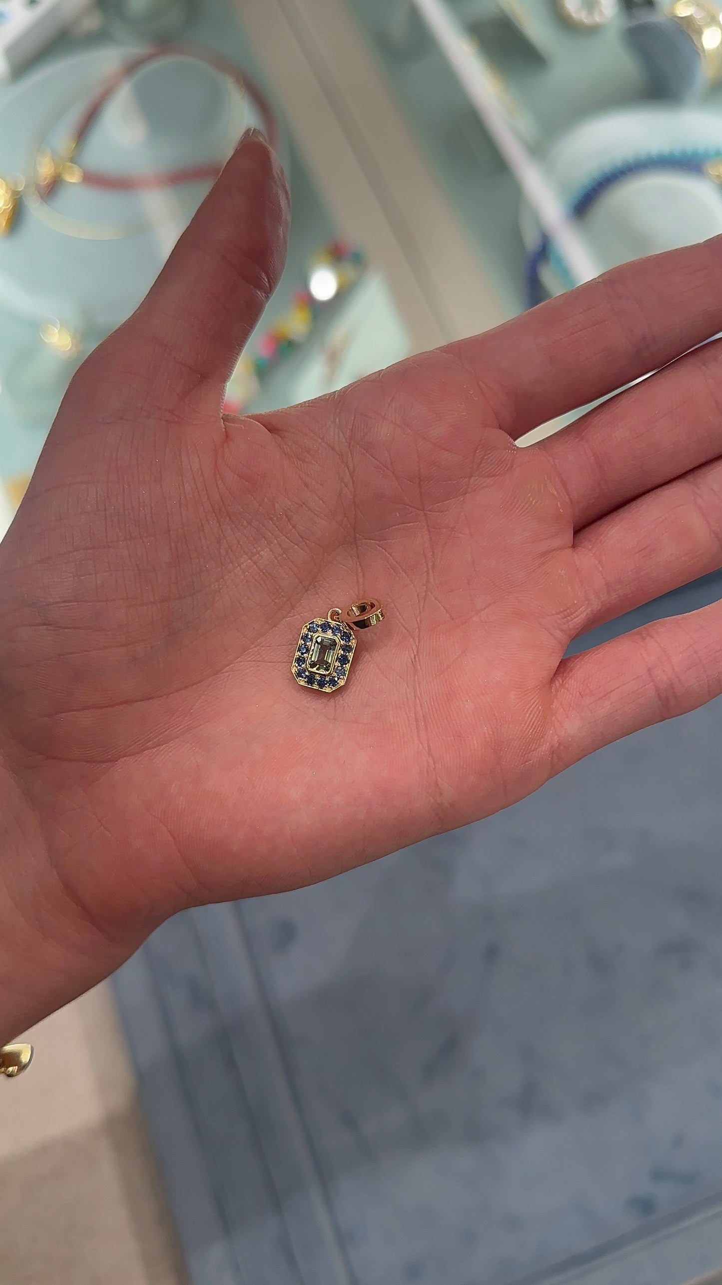 Green and Blue Sapphire Charm – Henri Noël