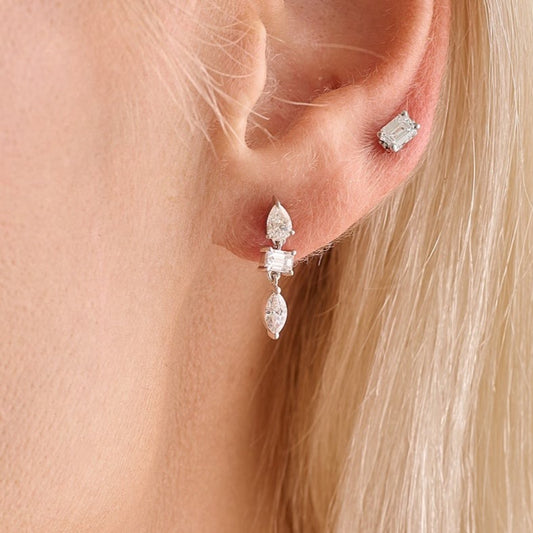 Diamond Fancy Shape Drop Earrings