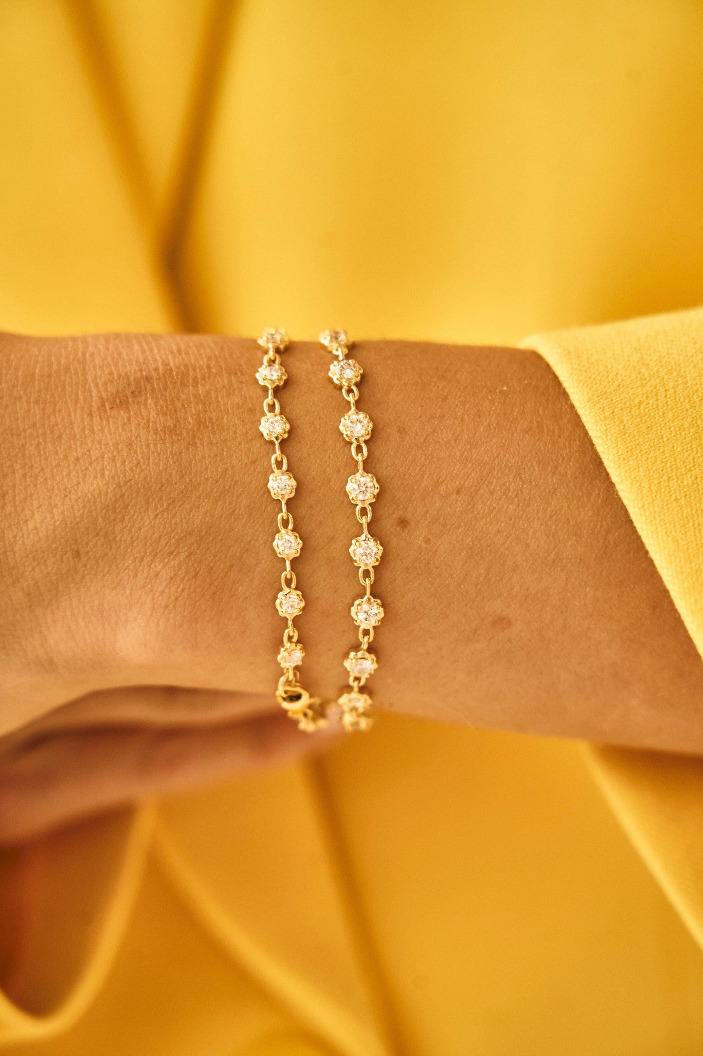 Scalloped Bezel Tennis Bracelet