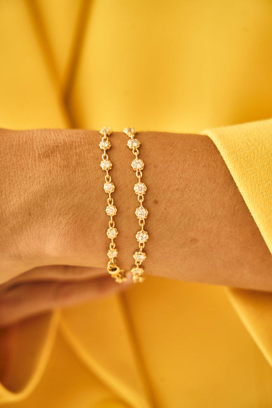 Scalloped Bezel Tennis Bracelet