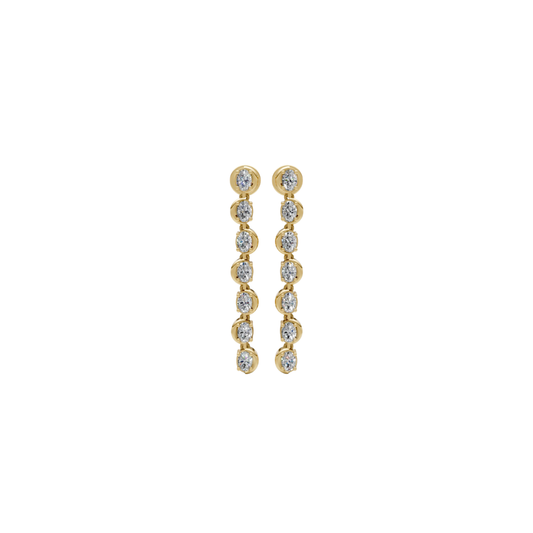 Half Moon Bezel Oval Diamond Drop Earrings – Henri Noël