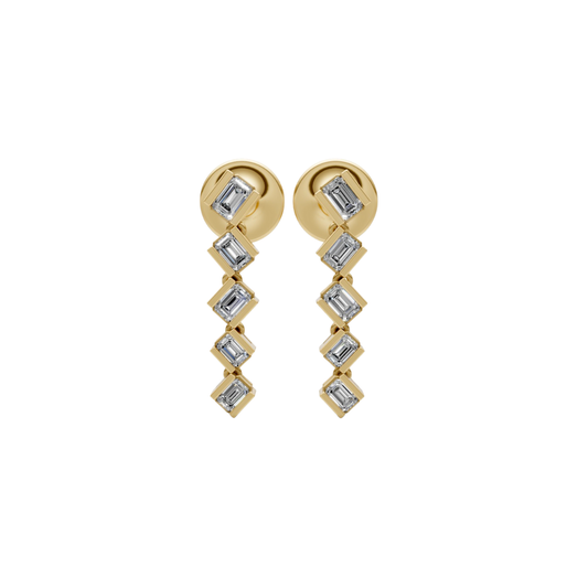Half Bezel Emerald- Cut Diamond Drops – Henri Noël
